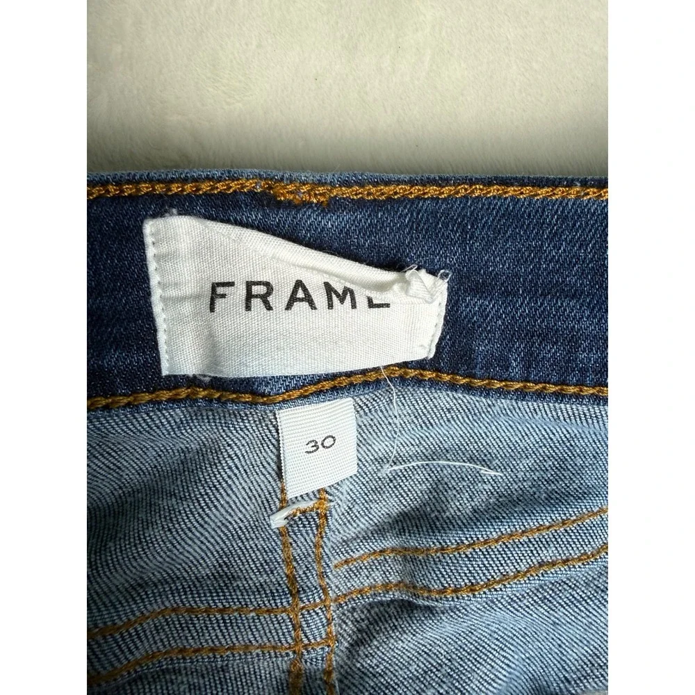 FRAME Le High Flare Jeans Dark Wash Denim High Rise Size 30